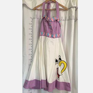 Disney Parks Disney Dress Shop Chip Belle Beauty And The Beast Halter Dress L